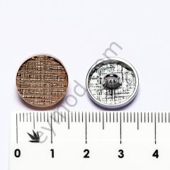 Ekose Desenli Düğme DÜĞME BOYU 24L (~15 mm) - GOLD