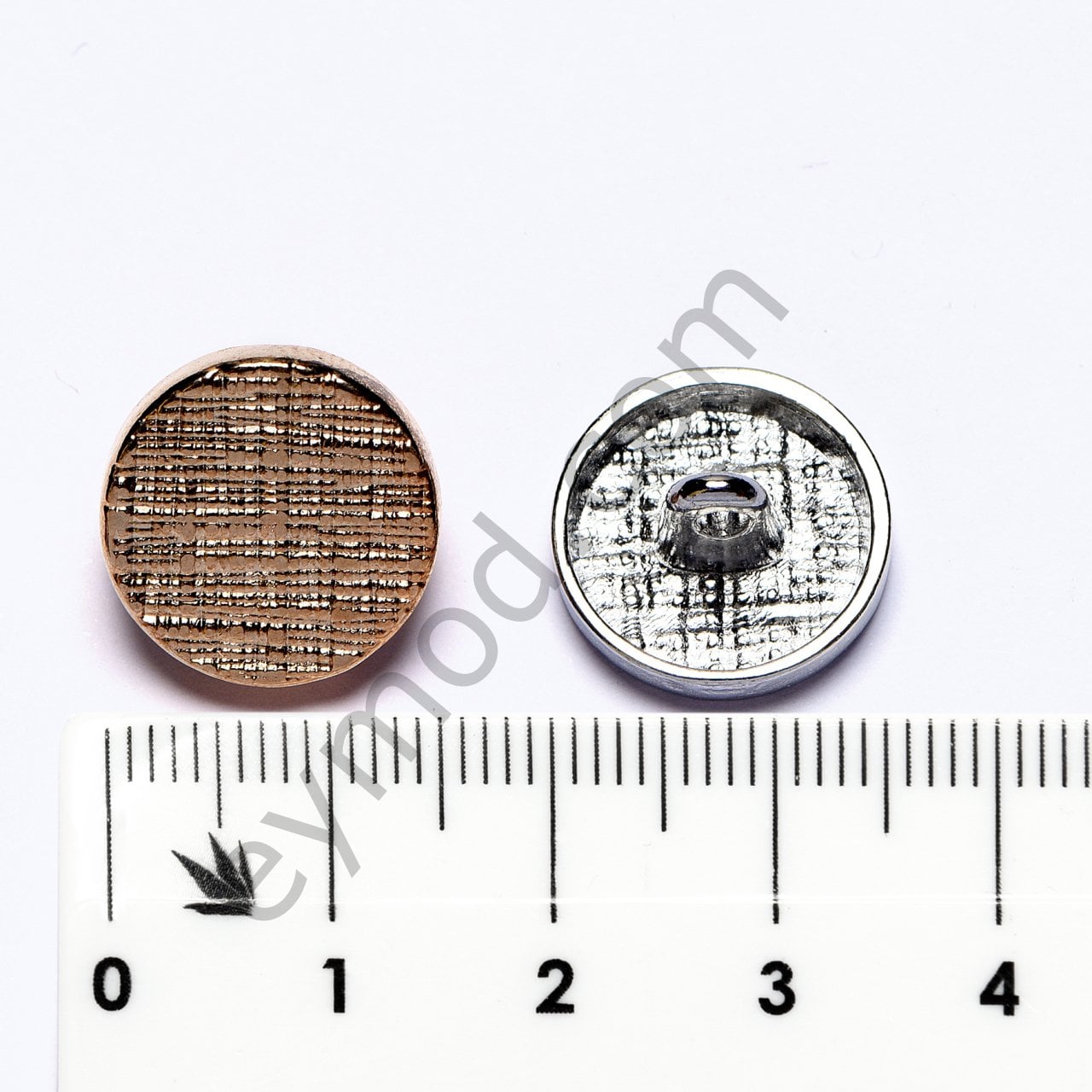 Ekose Desenli Düğme DÜĞME BOYU 24L (~15 mm) - NİKEL