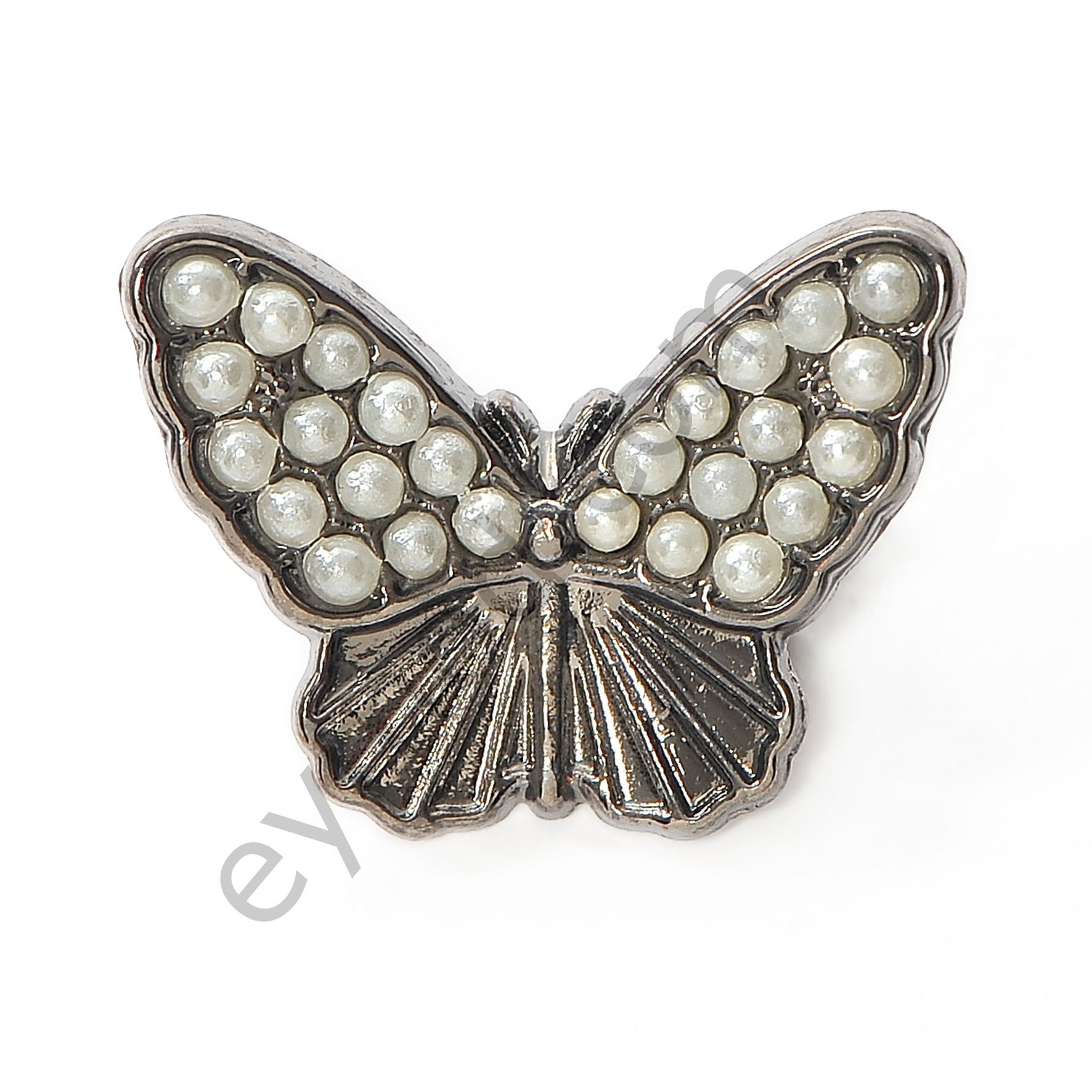 26 İncili Kelebek Broş BLACK NİKEL