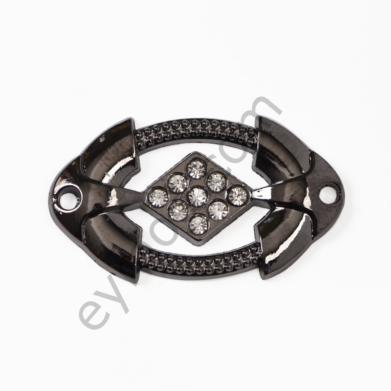 9 Taşlı Oval Dikme BLACK NİKEL