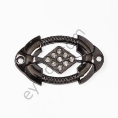 9 Taşlı Oval Dikme BLACK NİKEL