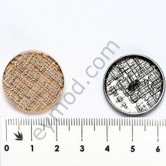 Ekose Desenli Düğme DÜĞME BOYU 36L (~23 mm) - GOLD