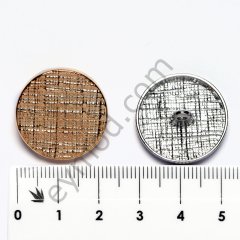 Ekose Desenli Düğme DÜĞME BOYU 40L (~25mm) - BLACK NİKEL