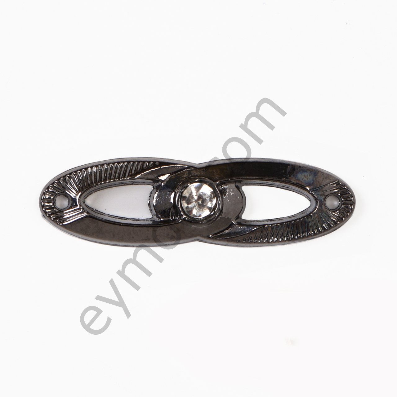 İkili Tek Taşlı Oval Dikme BLACK NİKEL