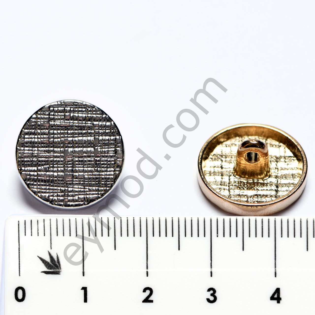 Ekose Desenli Düğme DÜĞME BOYU 28L (~18 mm) - BLACK NİKEL