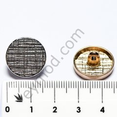 Ekose Desenli Düğme DÜĞME BOYU 28L (~18 mm) - BLACK NİKEL