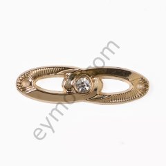 İkili Tek Taşlı Oval Dikme GOLD