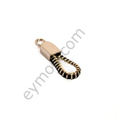 Fermuar Görünümlü Elcik Gold+Black