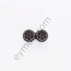 14 Taşlı Dikme Agraf Toka BLACK NİKEL