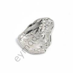 Yaprak Görünümlü Düğme NİKEL - DÜĞME BOYU 32L (~20 mm)