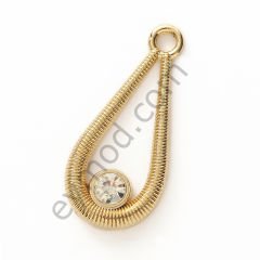 Bir Taşlı Damla Elcik GOLD