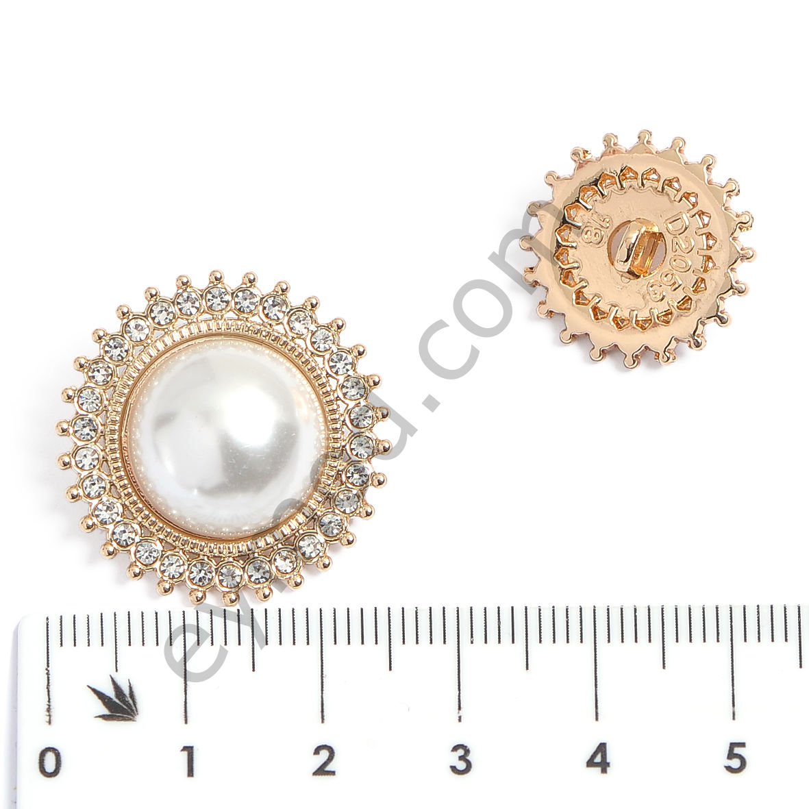 Taşlı Ve İncili Yuvarlak Düğme DÜĞME BOYU 40L (~25mm)