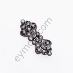 22 Taşlı Dikme Agraf Toka BLACK NİKEL