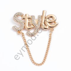 86 Taşlı Style Broş Aksesuar GOLD