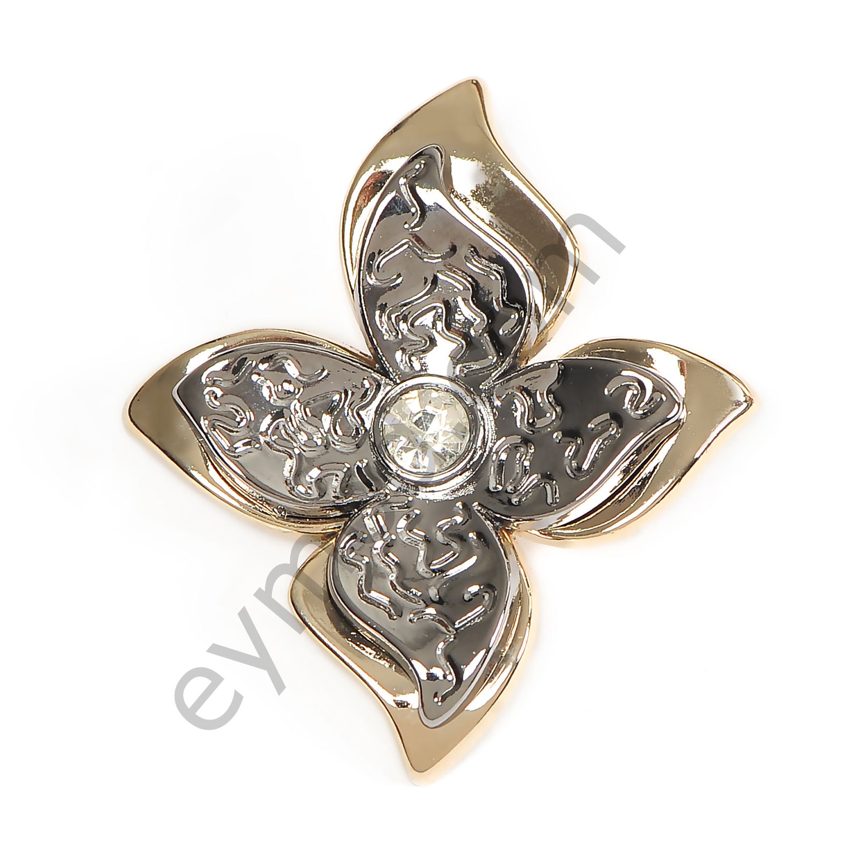Taşlı Çiçek Broş #DESIGN 01