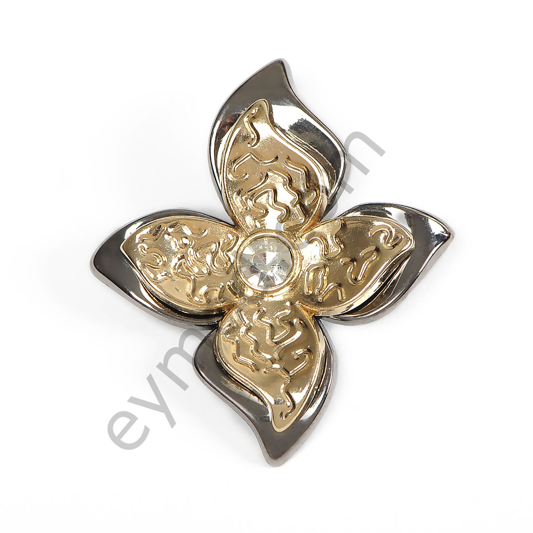 Taşlı Çiçek Broş #DESIGN 02