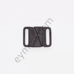 Ortası Dikdörtgen Agraf Toka BLACK NİKEL - 15 mm