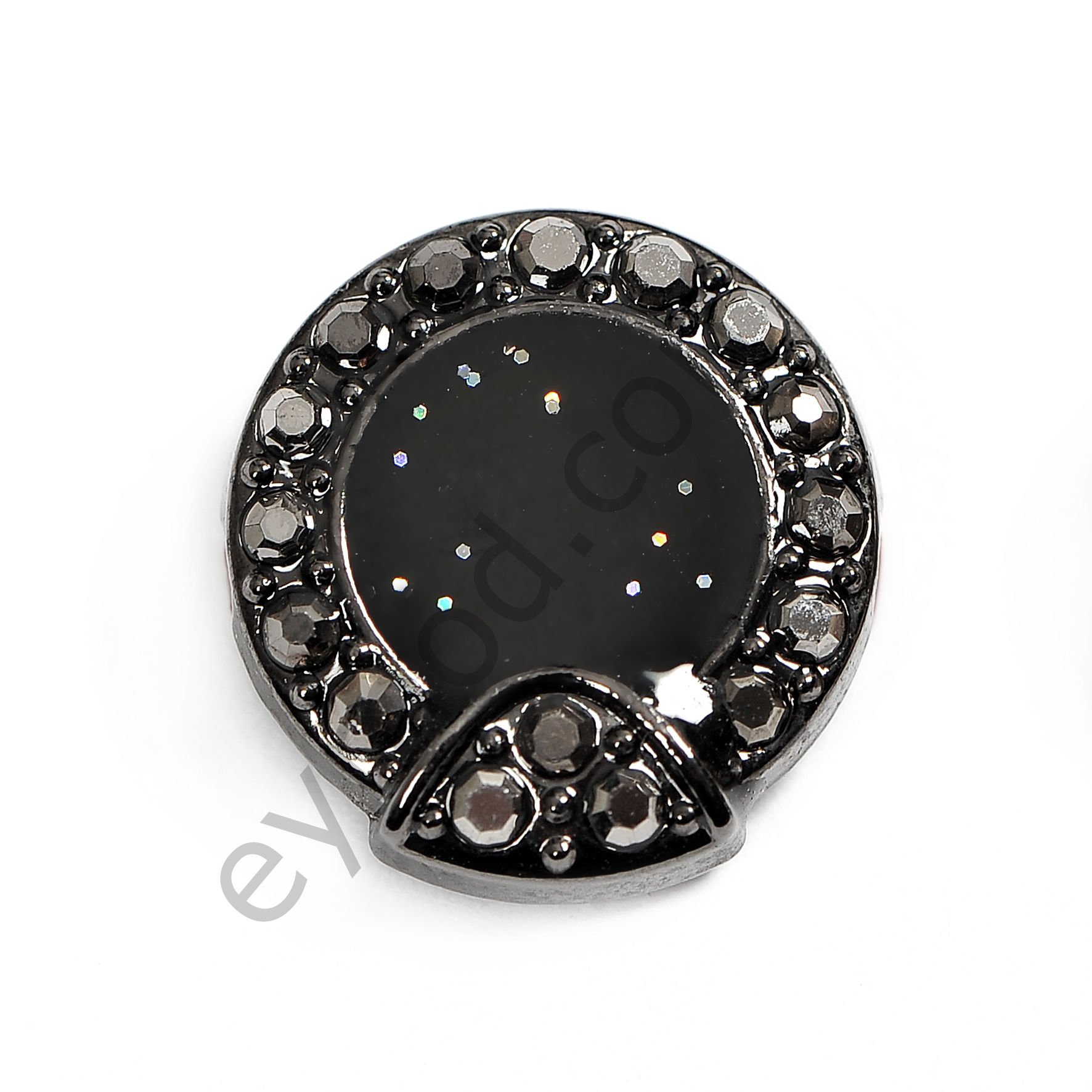 15 Taşlı Yuvarlak Dikme KÜÇÜK BOY - BLACK NİKEL