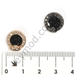 15 Taşlı Yuvarlak Dikme KÜÇÜK BOY - BLACK NİKEL