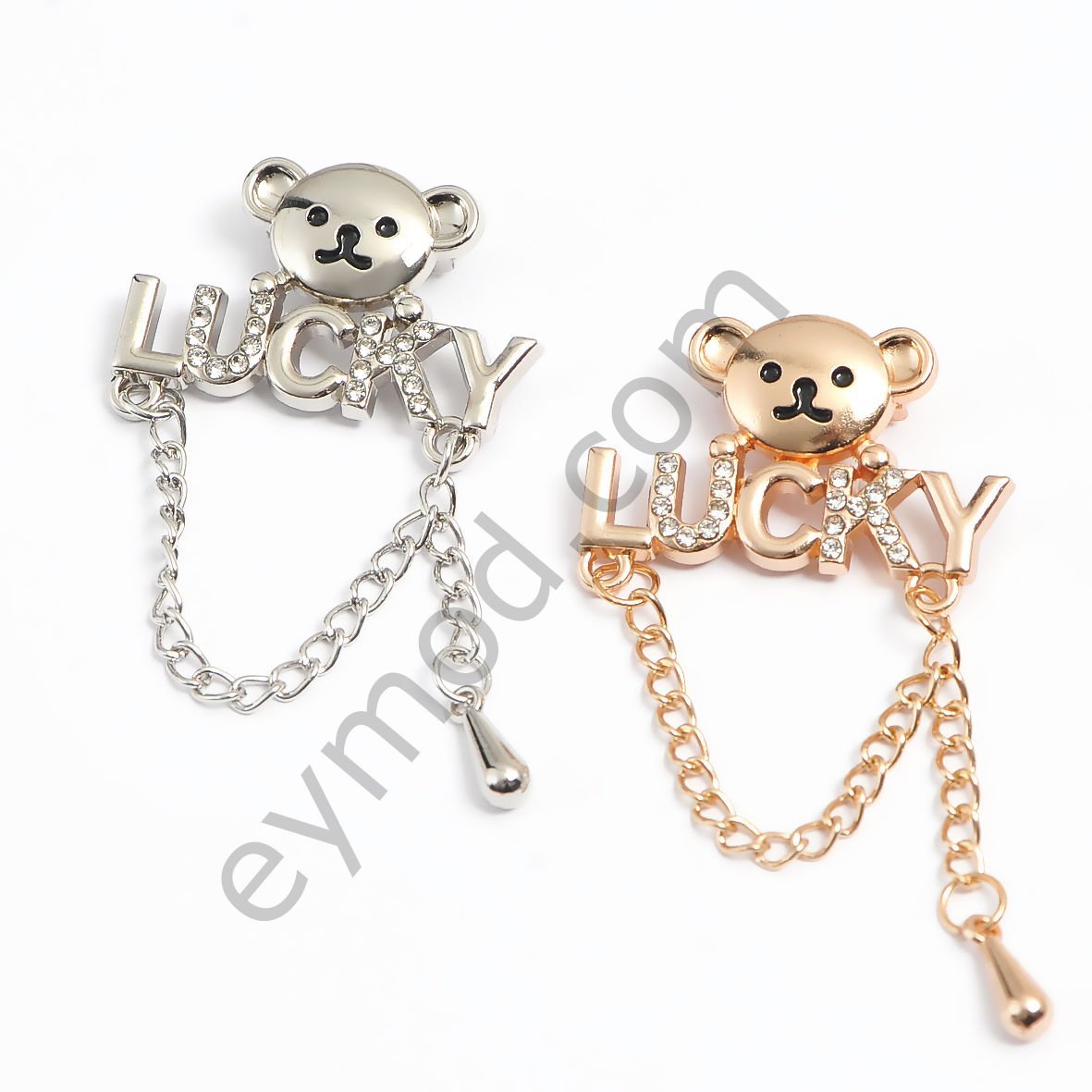 19 Taşlı Lucky Ayı Broş Aksesuar