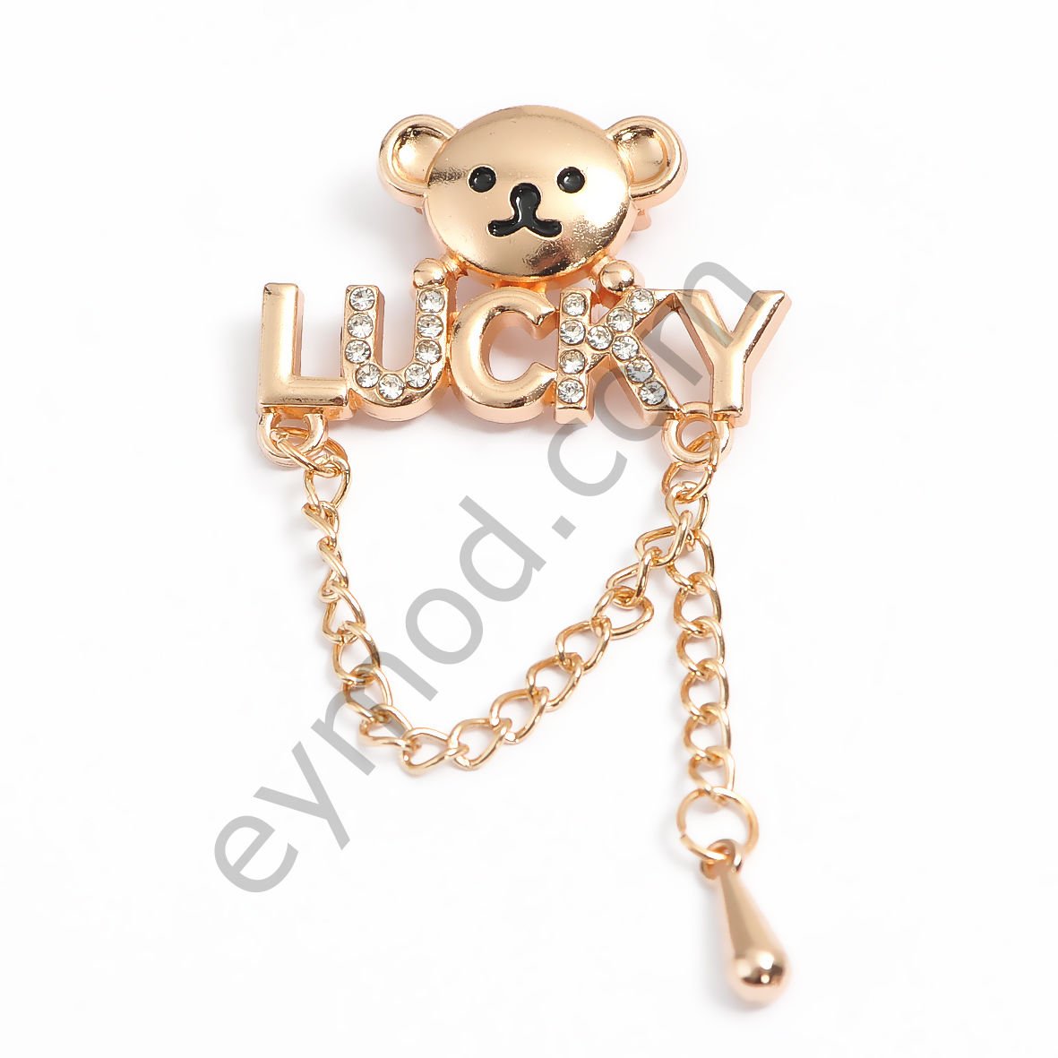 19 Taşlı Lucky Ayı Broş Aksesuar GOLD