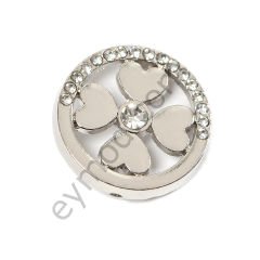 18 Taşlı Kalpli Yuvarlak Dikme NİKEL