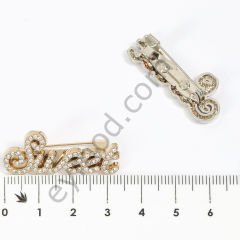 72 Taşlı Sweet Broş Aksesuar GOLD