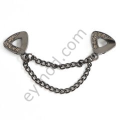 12 Taşlı Zincir Sallantılı Dikme BLACK NİKEL