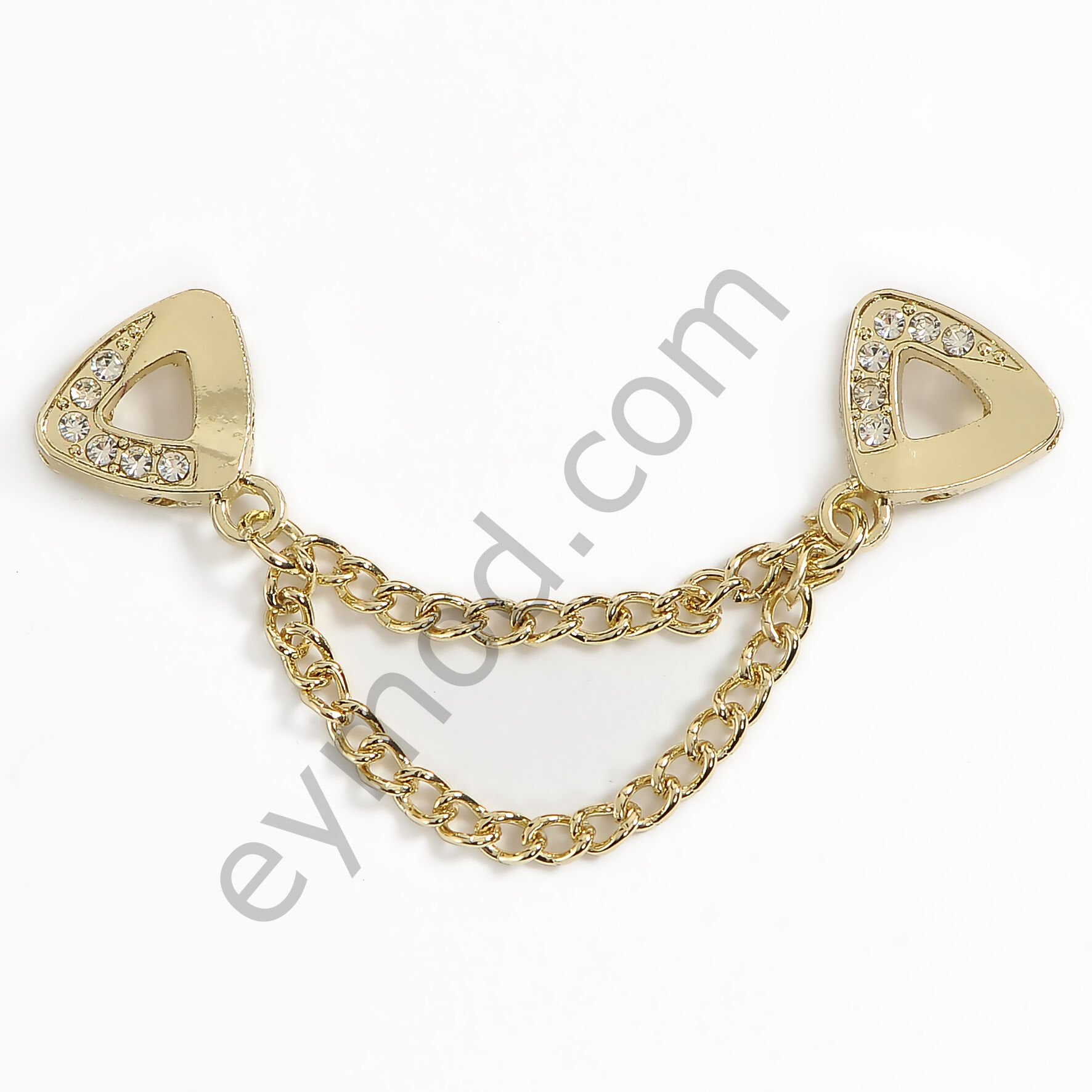 12 Taşlı Zincir Sallantılı Dikme GOLD