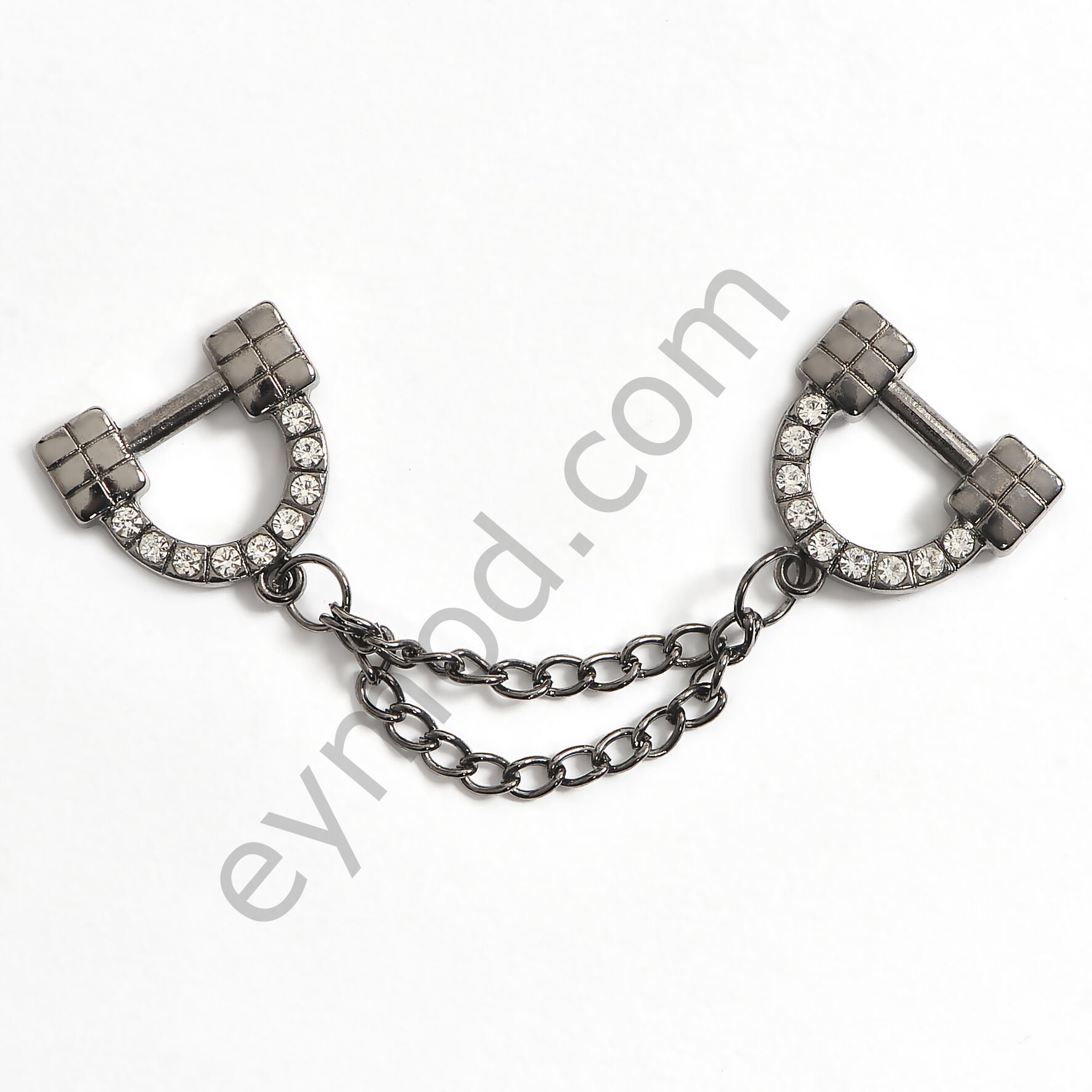 18 Taşlı Zincir Sallantılı Brit Toka BLACK NİKEL