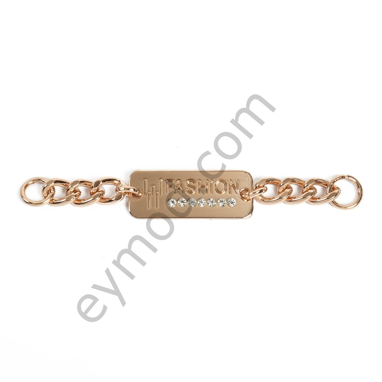 Taşlı Fashion Ense Etiketi Gold
