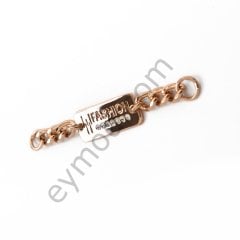Taşlı Fashion Ense Etiketi Gold
