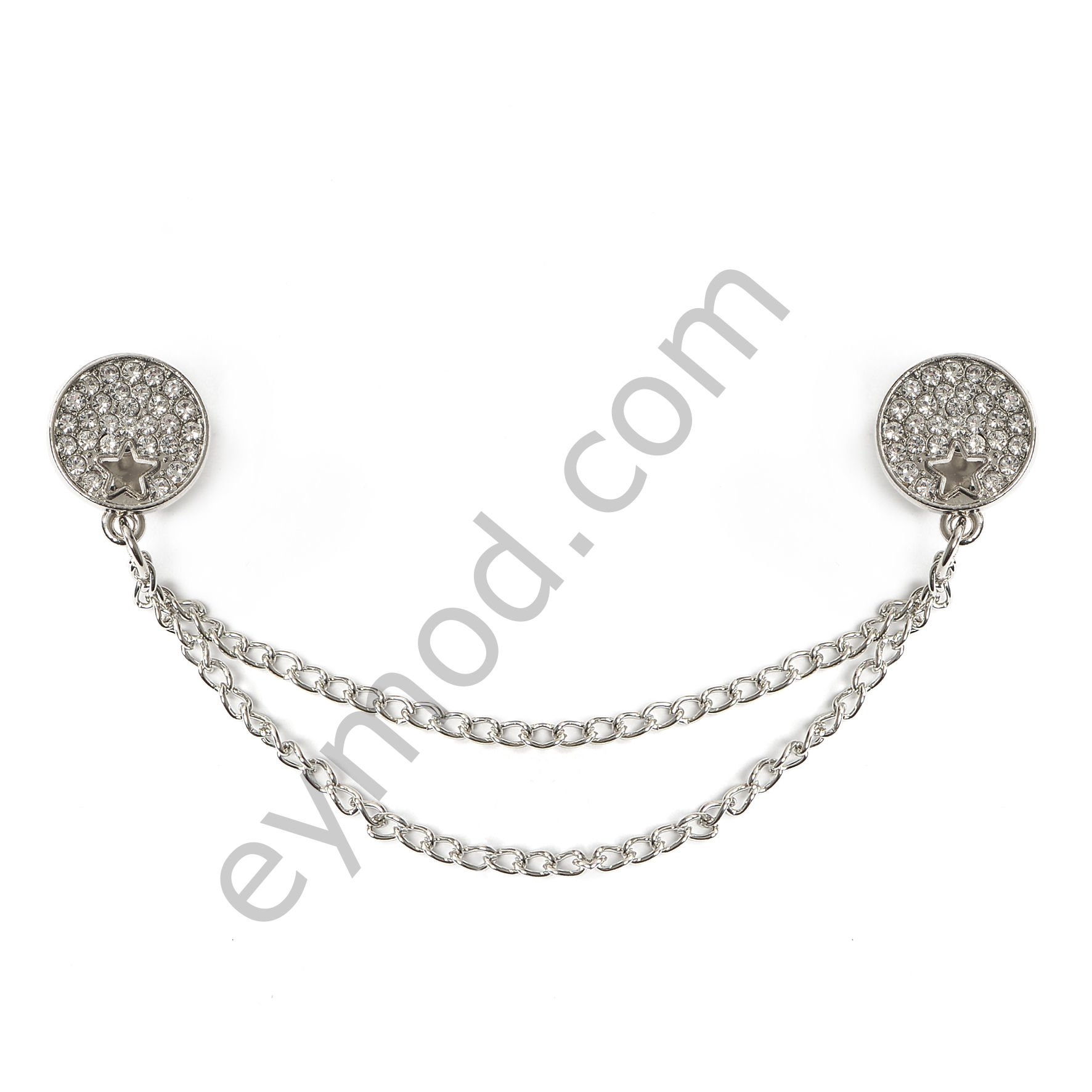 29 Taşlı Zinci Sallantılı Broş NİKEL