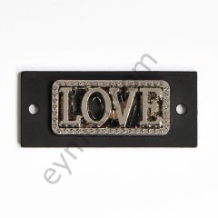 Love Yazılı Dikdörtgen Dikme NİKEL