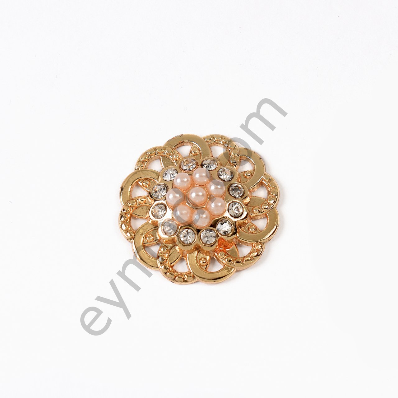 İncili Taşlı Yuvarlak Dikme GOLD