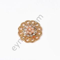 İncili Taşlı Yuvarlak Dikme GOLD