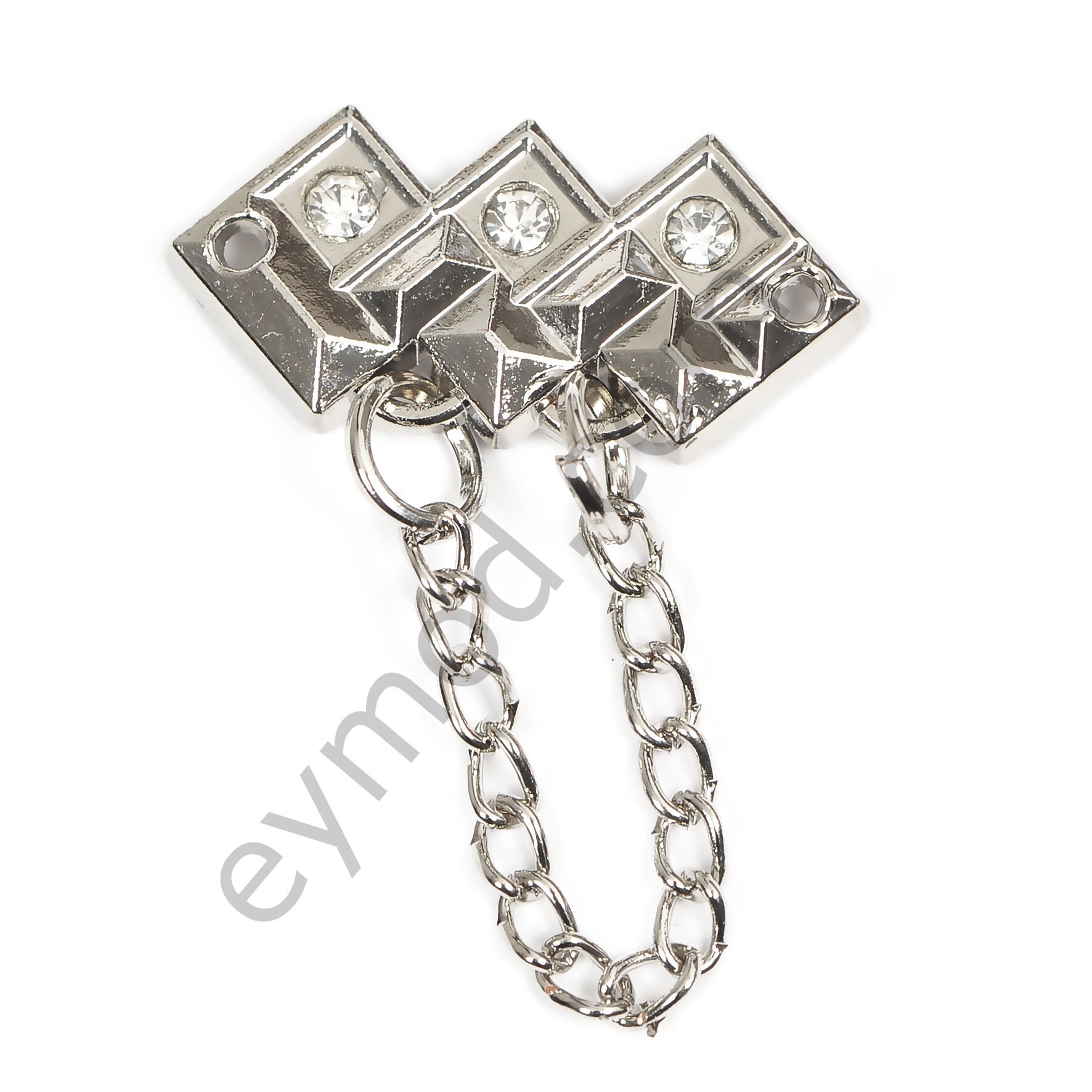 3 Taşlı Zincir Sallantılı Dikme Aksesuar NİKEL