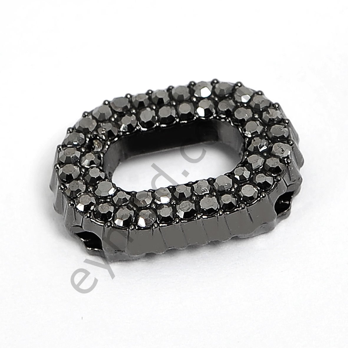 48 Taşlı Oval Dikme Aksesuar BLACK NİKEL