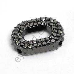 48 Taşlı Oval Dikme Aksesuar BLACK NİKEL