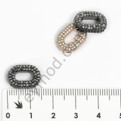 48 Taşlı Oval Dikme Aksesuar BLACK NİKEL