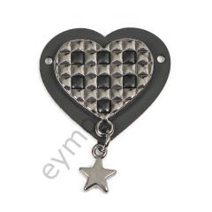 Yıldız Sallantılı Kalp Dikme Aksesuar BLACK NİKEL