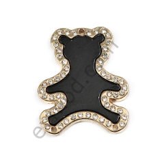 54 Taşlı Mineli Ayı Dikme Aksesuar GOLD+BLACK