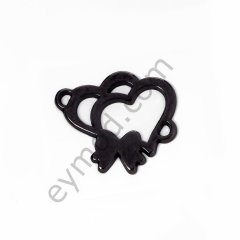 Kelebek Kalp Desenli Dikme BLACK NİKEL