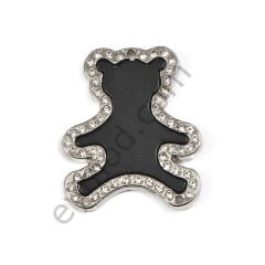 54 Taşlı Mineli Ayı Dikme Aksesuar NİKEL+BLACK