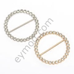 30 Taşlı Yuvarlak Kemer Tokası 47 mm