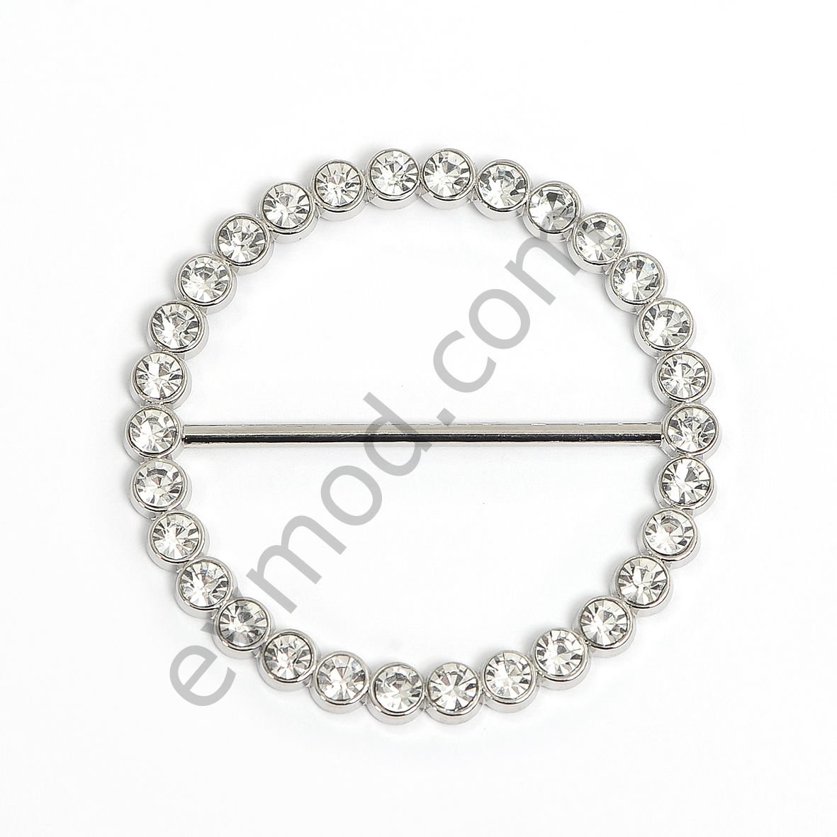 30 Taşlı Yuvarlak Kemer Tokası 47 mm NİKEL