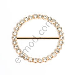 30 Taşlı Yuvarlak Kemer Tokası 47 mm GOLD