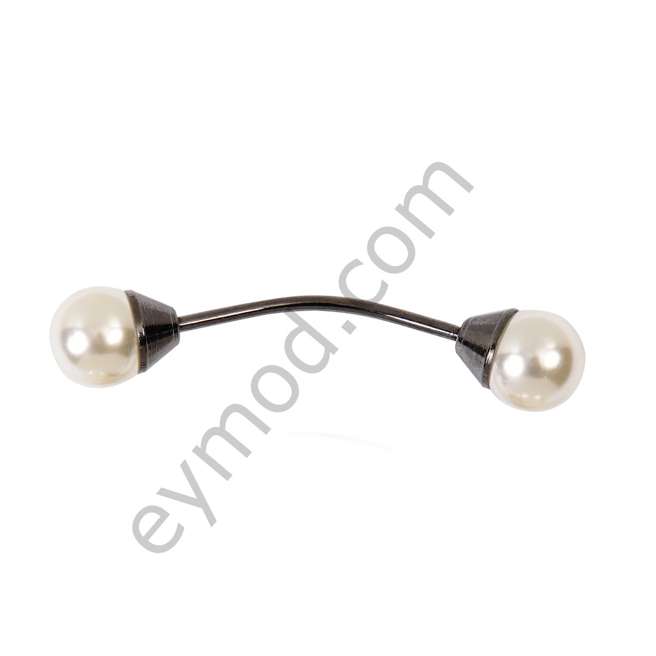 İki İncili Kıvrımlı Halter BLACK NİKEL