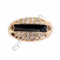 20 Taşlı Mineli Oval Dikme Toka GOLD+BLACK
