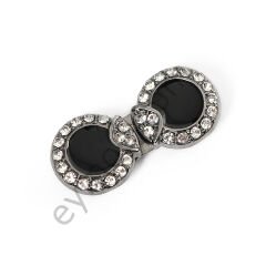 32 Taşlı Ufak Agraf Toka BLACK NİKEL